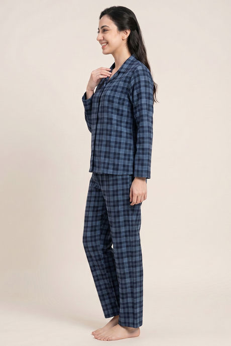 Zivame Flannel Woven Pyjama Set - French Blue — image 4
